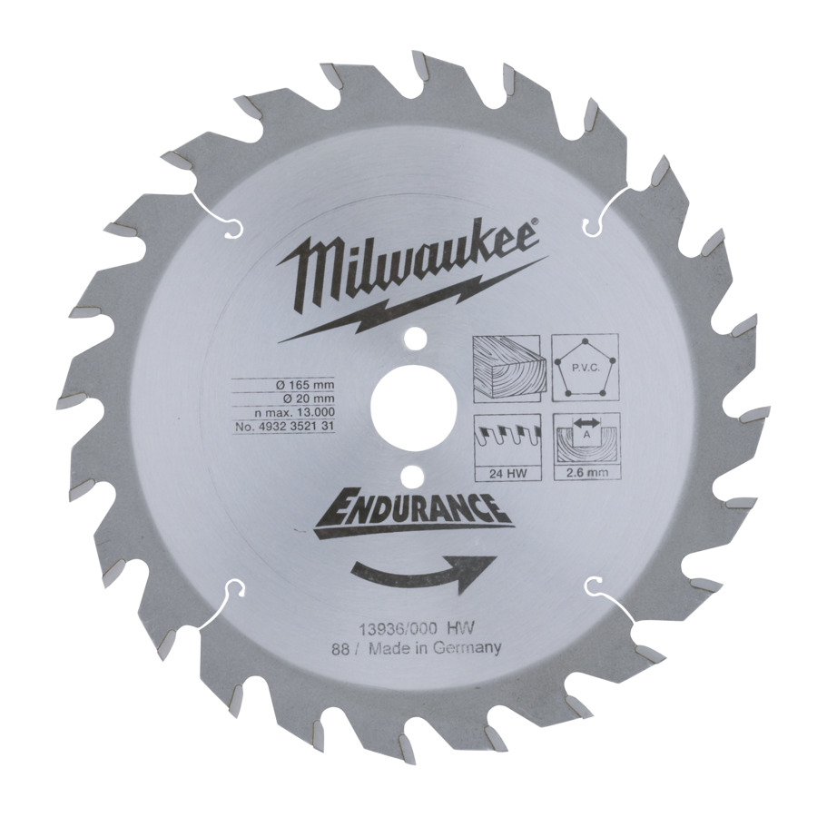 MILWAUKEE CIRCULAR SAW BLADE  CIRC S165X20/24Z P1M