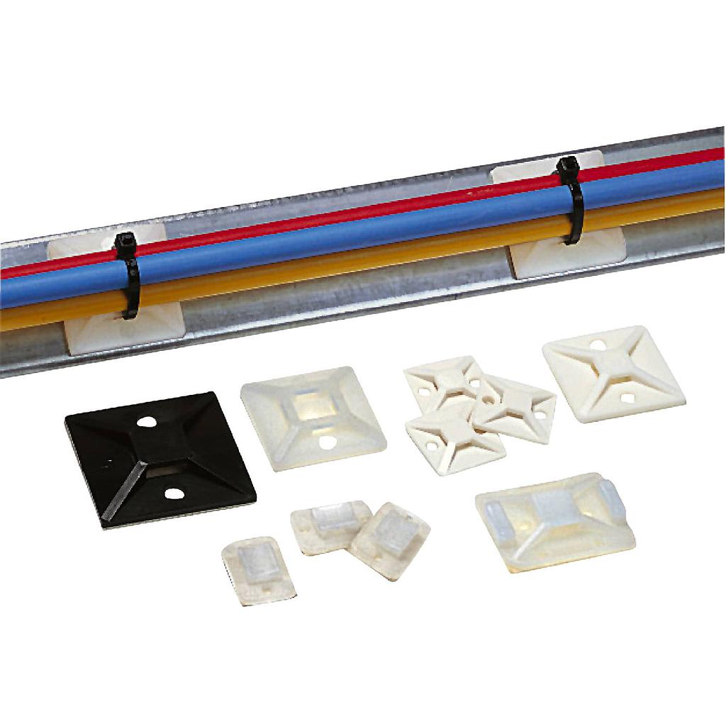 BUNTBANDSFÄSTE FÄSTPLATTA HELLERMANN TRANSPARENT 19X19MM 100ST